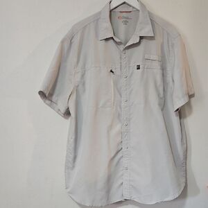 Gray Casual Button Down Shirt with Short Sleeves